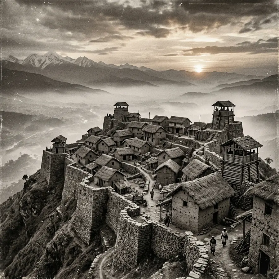 Reconstruction of a fortified hilltop settlement on the western rim of the Kathmandu Valley